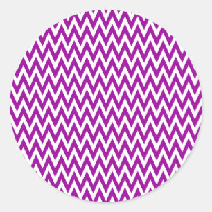 Adesivo Redondo Design de Chevron Elegante Roxo