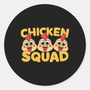 Adesivo Redondo Design de Chicken Squad para coisas de amantes de