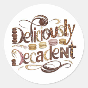 Adesivo Redondo Design de chocolate e bolos decadentes deliciosos