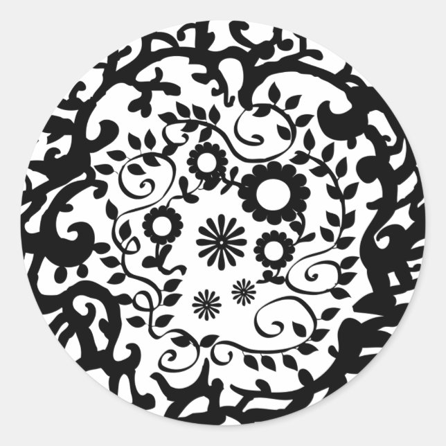 Adesivo Redondo Design de Círculo bonito (Frente)