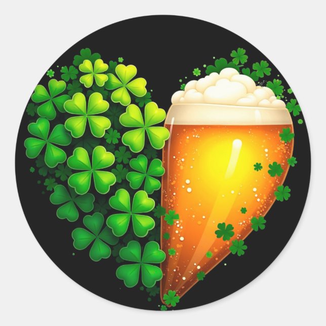 Adesivo Redondo Design de Clover para Rua. Dia de Patrick (Frente)