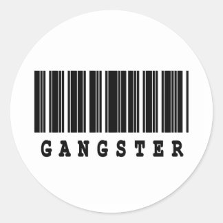 Adesivo Redondo design de código de barras gangster