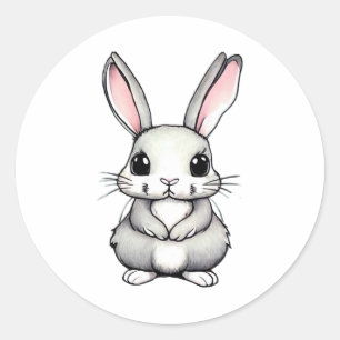 Adesivo Redondo Design de coelho