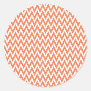 Adesivo Redondo Design de Coral Elegante Chevron