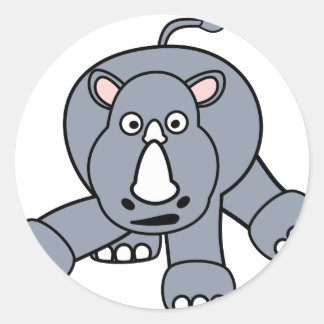 Adesivo Redondo Design de Cute Rhino