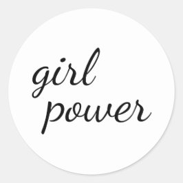 Adesivo Redondo Design de Empoderamento Feminino Moderno Gangue de