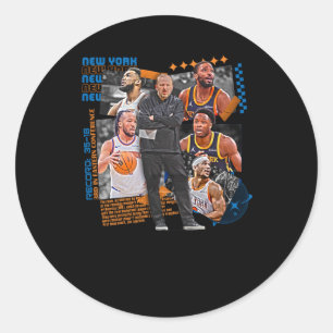 Adesivo Redondo Design de Esquadrão da Equipe de Basquete de Nova