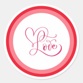 Adesivo Redondo Design de Estilo Amor Rosa Fofo