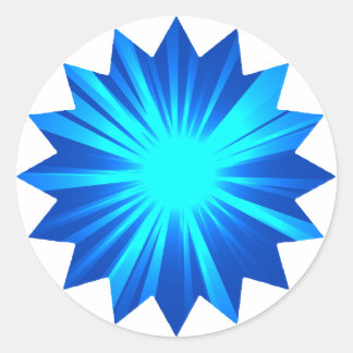 Adesivo Redondo Design de explosão azul em branco
