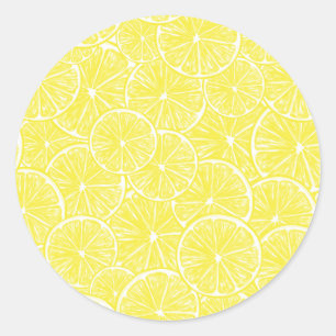 Adesivo Redondo Design de fatias de limão