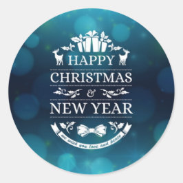 Adesivo Redondo Design de Feliz ano novo fantástico