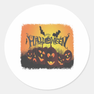 Adesivo Redondo Design de Feliz Halloween Engraçado