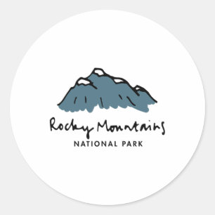 Adesivo Redondo Design de Férias em Família - Retro Montanhas Roch