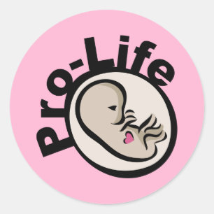 Adesivo Redondo Design de Feto Pro-Life