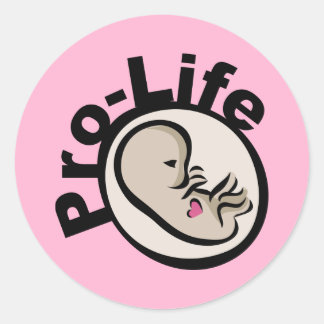 Adesivo Redondo Design de Feto Pro-Life