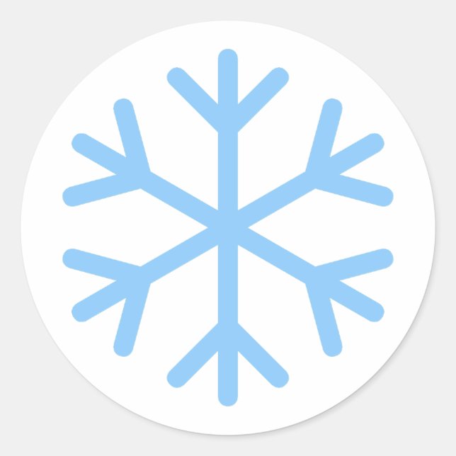 Adesivo Redondo Design de floco de neve azul (Frente)