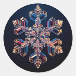Adesivo Redondo design de floco de neve de cristal