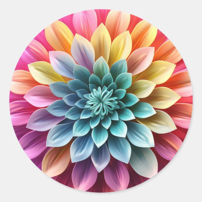 Adesivo Redondo "Design de Flor" (Frente)