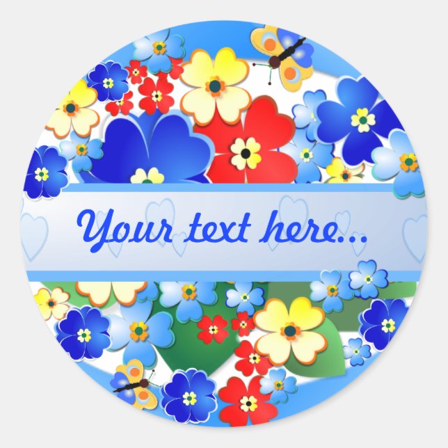 Adesivo Redondo Design de Flor Colorida Art Deco (Frente)