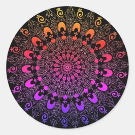 Adesivo Redondo Design de Flor Mandala