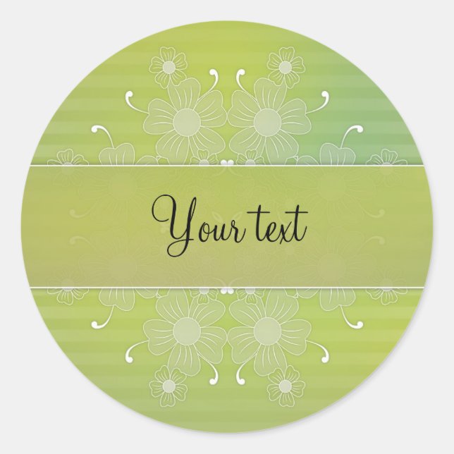 Adesivo Redondo Design de flor romântica (Frente)