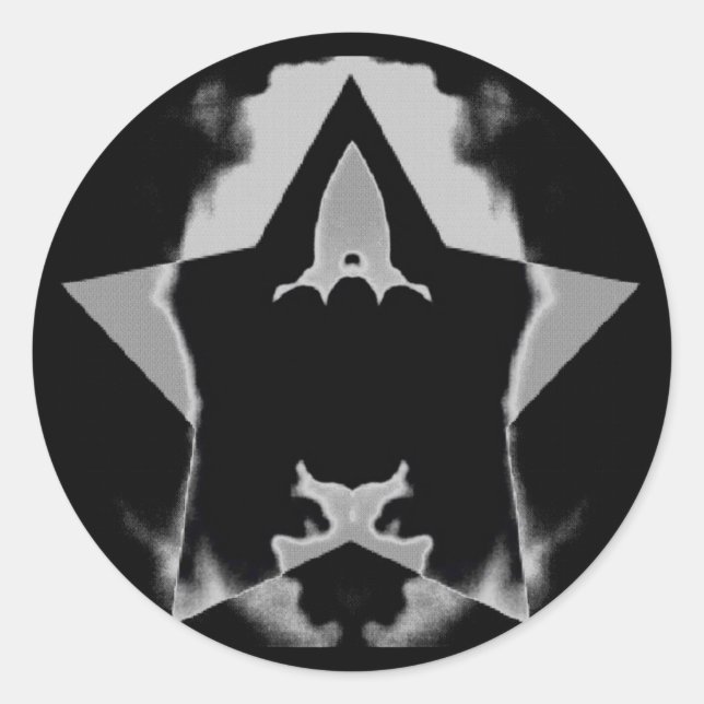 Adesivo Redondo Design de foguete (Frente)