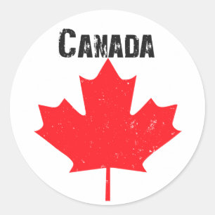 Adesivo Redondo Design de folha de ácer