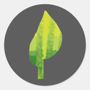 Adesivo Redondo Design de folha verde da natureza