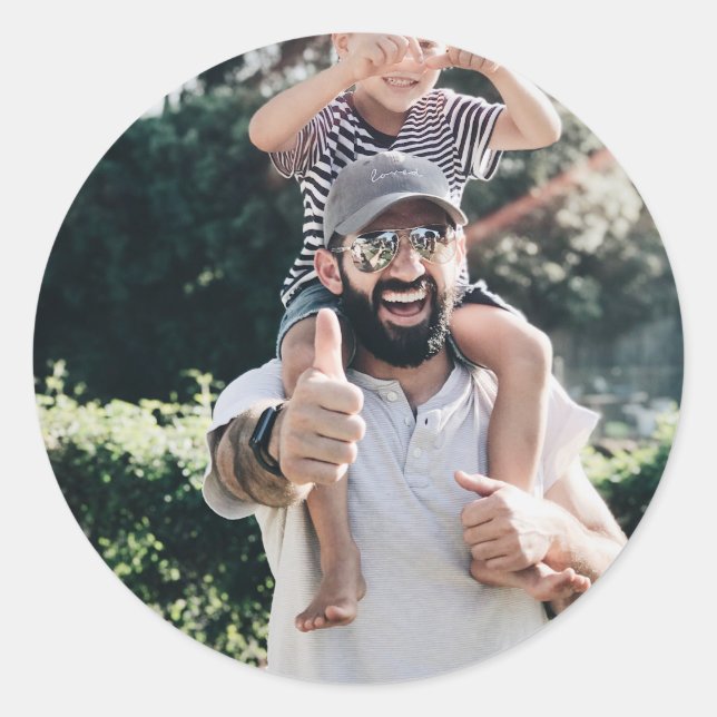 Adesivo Redondo Design de Fotografias Personalizadas (Frente)