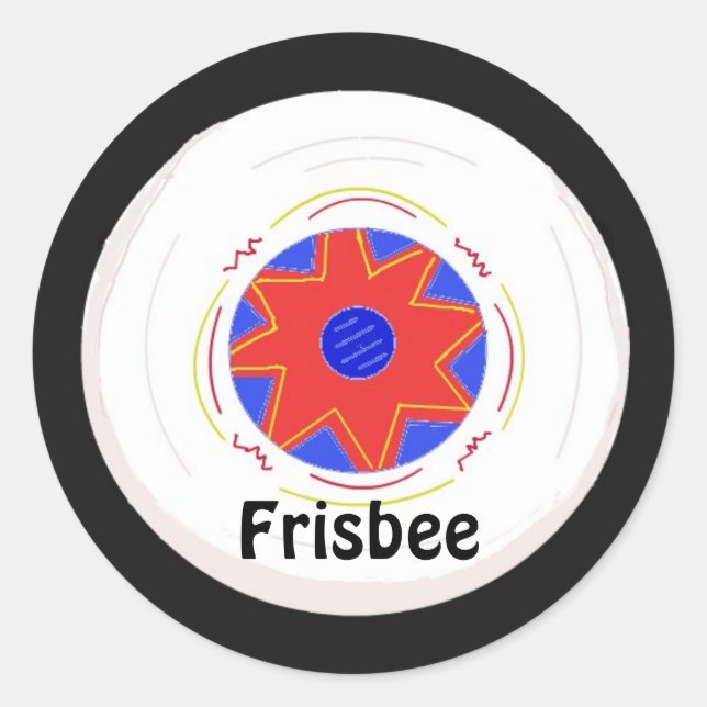 Adesivo Redondo Design de Frisbee legal (Frente)