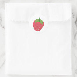 Adesivo Redondo Design de Fruta de framboesa