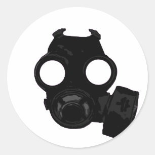 Adesivo Redondo Design de Gasmask da guerra mundial 2 do vintage