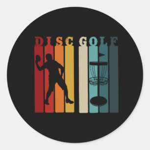 Adesivo Redondo Design de Golf de Disco Retroativo Frisbee Lover