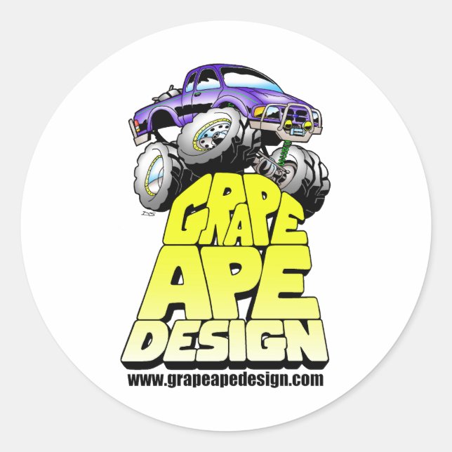 Adesivo Redondo Design de Grape Ape (Frente)