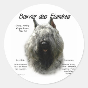 Adesivo Redondo Design de História de Bouvier des Flandres