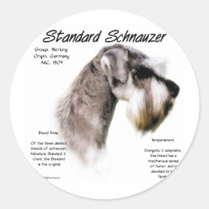 Adesivo Redondo Design de Histórico de Schnauzer Padrão