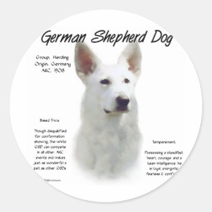 Adesivo Redondo Design de Histórico do Cachorro german shepherd (w