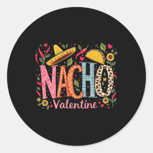 Adesivo Redondo Design de Humor de Comida Mexicana Engraçado Nacho