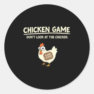 Adesivo Redondo Design de Jogo de Frango Engraçado Ltd Uni Jogo de