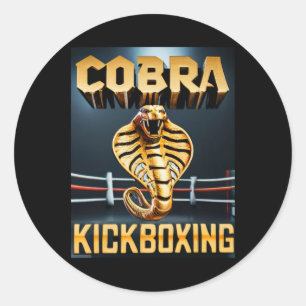 Adesivo Redondo Design de Kickboxing Cobra por Don Castillo 