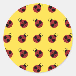 Adesivo Redondo Design de Ladybug Colorido