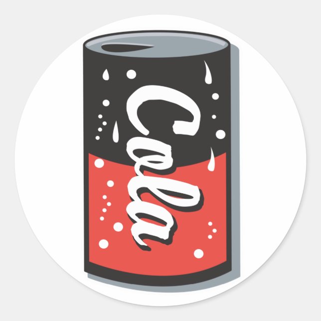 Adesivo Redondo design de lata de cola retrô (Frente)
