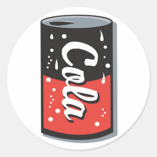 Adesivo Redondo design de lata de cola retrô