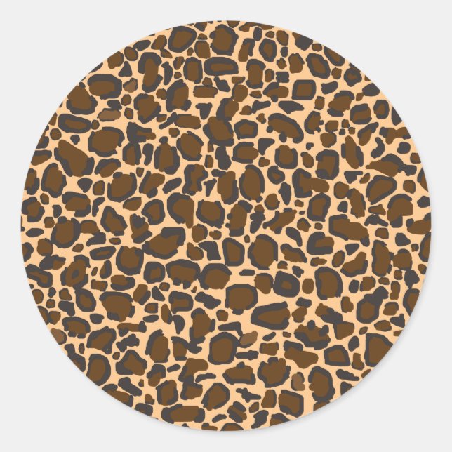 Adesivo Redondo design de leopardo (Frente)