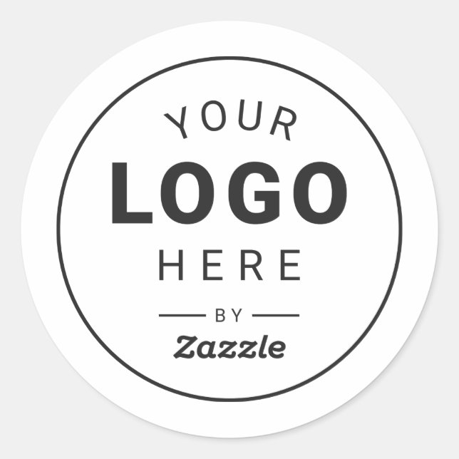 Adesivo Redondo Design de Logo Personalizado (Frente)