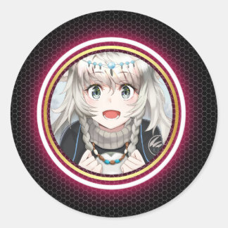 Adesivo Redondo Design de logotipo animado