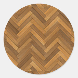Adesivo Redondo Design de madeira do assoalho de parquet