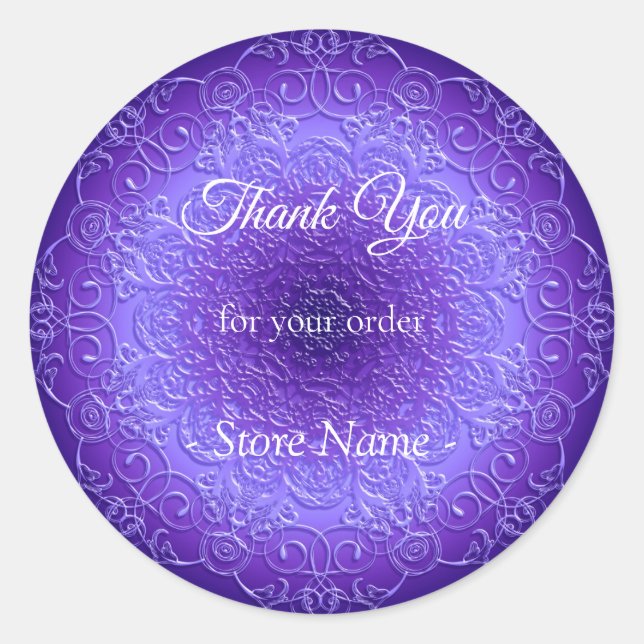 Adesivo Redondo Design de Mandala Étnica (Frente)