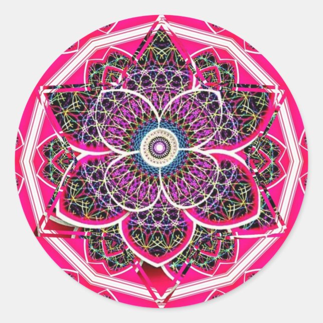 Adesivo Redondo design de Mandela única (Frente)