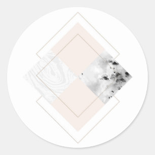 Adesivo Redondo Design de mármore geométrico